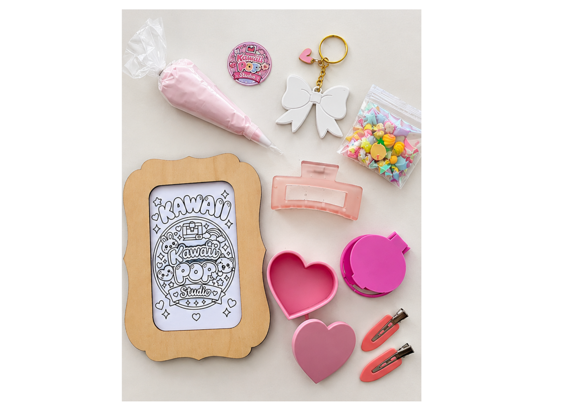 Contenu de la box créative colle crème Kawaii Pop Studio